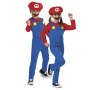 Super Mario - Disfraz Super Mario - Incluye Bigote y Gorro - Tallas XS, S, M - Para Niños de 3 a 8 Años