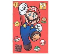 Super Mario Essential - Cuaderno a cuadros (tamaño único) (rojo/azul/dorado), 45 cuadernos