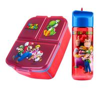 Super Mario Fiambrera Infantil con Compartimentos y Botella de Agua - Regalos Niños
