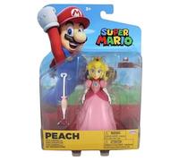 Super Mario Figura de acción de 4 pulgadas (Princesa Peach con paraguas)