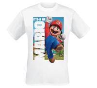 SUPER MARIO It's A Me - Camiseta de Manga Corta para Hombre, Color Blanco S 100% algodón Regular/Corte estándar