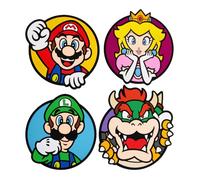 Super mario - juego de 4 posavasos (pvc, 9 cm de ancho)