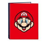 SUPER MARIO MAMMA MIA - Carpeta con Folios 4 Anillas, Ideal para Niños de Diferentes Edades, Cómoda y Versátil, Calidad y Resistencia, 26.5x33 cm