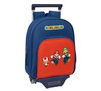 SUPER MARIO MAMMA MIA - Mochila Infantil con Carro Safta 705, Ideal para Niños de Diferentes Edades, Cómoda y Versátil, Calidad y Resistencia, 28x10x34 cm