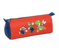 SUPER MARIO MAMMA MIA - Portatodo con cremallera y compartimiento, Estuche Infantil, Estuche Niño, Ideal para Niños en Edad Escolar, Cómodo y Versátil, Calidad y Resistencia, 21x7x8 cm