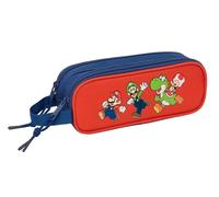 Super Mario Mamma MIA - Portatodo Doble Niño, Estuche Infantil, Estuche Niño, Ideal para Niños en Edad Escolar, Cómodo y Versátil, Calidad y Resistencia, 21x6x8 cm