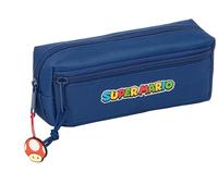 SUPER MARIO MAMMA MIA - Portatodo Triple Pequeño, Estuche Infantil, Estuche Niño, Ideal para Niños en Edad Escolar, Cómodo y Versátil, Calidad y Resistencia, 22x6x8.5 cm