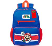Super Mario Mochila Infantil Niño Niña Escolar Bolso Mochila Ligero con 6 Bolsillos para Deportes Vacaciones Viajes Pijamadas