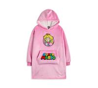 Super Mario Nintendo - Sudadera con capucha para niñas | Sudadera rosa con capucha para niños con gráficos del personaje de la princesa Peach | Ropa de estar por casa para videojuegos con forro Sherpa