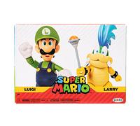 SUPER MARIO - Pack de 2 Figuras Luigi y Larry de 10 cm con Accesorios Totalmente Articuladas - Figuras con Decoración y Detalles Únicos - Juguete Niños 3 Años +