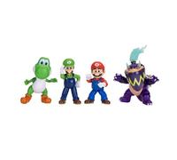 Super Mario Pack de 4 Figuras Juguetes Toys | Incluye figuras de Mario, Luigi, Yoshi y el exclusivo Wonder Bowser Jr. Diseño articulado