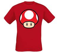 Super Mario Pilz Hombre Camiseta Rojo S, 100% algodón, Regular