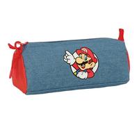 SUPER MARIO - Portatodo con cremallera y compartimiento, Estuche Infantil, Estuche Niño, Ideal para Niños en Edad Escolar, Cómodo y Versátil, Calidad y Resistencia, 21x7x8 cm