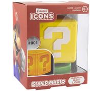 Super Mario Question Block Icons Escritorio Light Lamp Lámpara Paladone Products