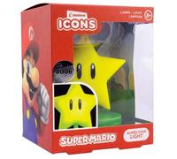 Paladone Mario Super Star 3D Icon Light BDP | Producto Oficial Coleccionable Nintendo | Idea de Regalo único | Luz Nocturna Brillante o lámpara de Escritorio | Funciona con 2 Pilas AAA, Amarillo