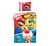 Super Mario Toma Funda Edredón Individual Juego Talla Ue 100% Algodón 2-in-1 Con