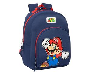 SUPER MARIO WORLD - Mochila Escolar Adaptable a Carro, Mochila, Ideal para Niños de Diferentes Edades, Cómoda y Versátil, Calidad y Resistencia, 32x15x42 cm, Color Azul marino