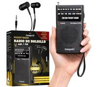 SUPER MAX Radio a Pilas Portátil Pequeña Am/FM Transistor Analógica de Bolsillo Fácil de Usar Señal Fuerte Kit Emergencia Entrada Auriculares Para Personas Mayores Familia Viajes AA Auriculares Regalo
