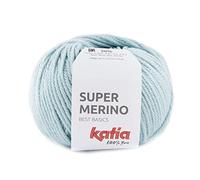 Super Merino de Katia en ovillos de 100 gramos y 125 metros. Para tejer con agujas del 5½ - 6 o ganchillo del 5½ - 6. (Celeste Claro (44))