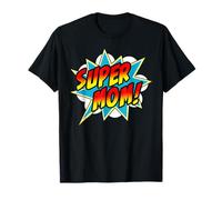 Super Mom Comic Book Superhero Día de la Madre divertido Camiseta