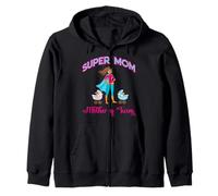 Super Mom Mother of Twins Multitarea Queen of Universe Sudadera con Capucha