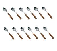 Super Mundo - 12pcs Cucharas con Mango Madera Comprimida Fresada (94158)