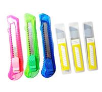 Super Mundo - Conjunto 3 Piezas cutter profesionales 18 mm, cuchillas cutter, 15 cuchillas de recambio, acero inoxidable