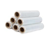 Super Mundo - Film Transparente para Embalaje Plástica retráctil de 50cmx200m y 23 micras, Alta Elasticidad para Palets, Mudanzas y Envíos (Transparente, 6 Rollo)