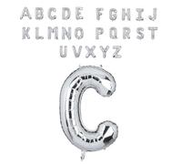 Super Mundo - Globos letras C plata 45cm, letras boda plata, globos personalizados con nombre, Ideal para Cumpleaños, Fiestas,Bodas(Letra C,45cm)