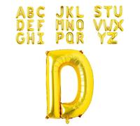 Super Mundo - Globos letras D dorada 45cm, letras boda dorada, globos personalizados con nombre, Ideal para Cumpleaños, Fiestas,Bodas(Letra D,45cm)