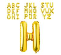 Super Mundo - Globos letras H dorada 45cm, letras boda dorada, globos personalizados con nombre, Ideal para Cumpleaños, Fiestas,Bodas(Letra H,45cm)