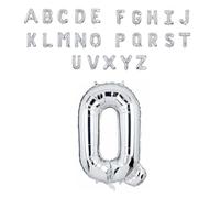 Super Mundo - Globos letras Q plata 45cm, letras boda plata, globos personalizados con nombre, Ideal para Cumpleaños, Fiestas,Bodas(Letra Q,45cm)