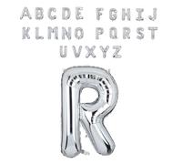 Super Mundo - Globos letras R plata 45cm, letras boda plata, globos personalizados con nombre, Ideal para Cumpleaños, Fiestas,Bodas(Letra R,45cm)