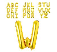 Super Mundo - Globos letras W dorada 45cm, letras boda dorada, globos personalizados con nombre, Ideal para Cumpleaños, Fiestas,Bodas(Letra W,45cm)