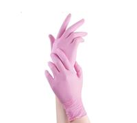 Super Mundo - Guantes de nitrilo, 200 pcs caja (L, Rosa), guantes nitrilo, sin polvo y sin látex, guantes desechables, guantes de examen, no estériles (L, Rosa)