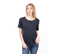 super.natural Cómoda Camiseta para Mujer con Lana Merino W Everyday tee., Mujer, Camiseta de Lana Merino., SNW013400, Color Azul Nocturno., Extra-Small