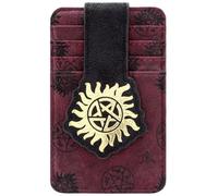 Super Natural Join The Hunt Anti Possession Tattoo Billetera/Cartera Porta-Tarjetas ID & Tarjetero, Rojo