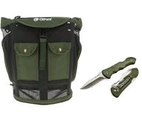SUPER-OCIO Pack Mochila Chiruca para recoger setas + 1 Navaja verde albainox 18024 hoja 8cm