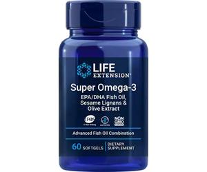 Super Omega-3 EPA/DHA con lignanos de sésamo y extracto de oliva - 60 cápsulas blandas