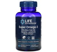 Super Omega-3 EPA/DHA con lignanos de sésamo y extracto de olivo - 60 cápsulas blandas con recubrimiento entérico