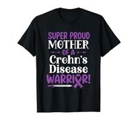 Súper Orgullosa Madre De Un Guerrero De La Enfermedad De Crohn EII Camiseta gráfica económica