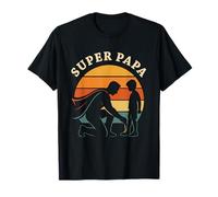 Super Papá Héroe del Diario Vintage Sunset Familia Camiseta