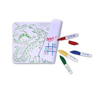 SUPER PETIT - Juego educativo - Colorear Dino - Reversible - Viene con 4 rotuladores borrables de diferentes colores, fácil de limpiar, reutilizable, antibacteriano, a partir de 3 años