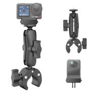 Super Pinza Montaje con Magnético Adaptador Montaje compatible con DJI Osmo 360/Action 5-3,Moto Manillar Montaje con Ajustable Bola Cabeza y 1/4 Tornillo compatible con Insta360 X5-X, para Bici Bicla