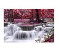 Super Power® 1000 Piezas Bosque Cascada Rompecabezas Montañas Cascada Paisaje Hogar Marco de Fotos Decoración Puzzles de Madera para Adultos, Tamaño de Acabado 30x20 Pulgadas