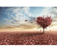 Super Power® 1000 Piezas Puesta de Sol Rojo Hojas de Arce Corazón Pareja Amante Regalos de Cumpleaños de Navidad Puzzles de Madera