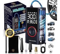 SUPER PRO Compresor Aire Portatil. Inflador Ruedas Coche con Linterna 150 PSI. Inflador Eléctrico para Coche Moto Bicicleta Pelota. Batería Recargable 4000 mAh Hinchador eléctrico Viaje Emergencia