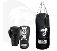Super Pro Unisex - Adultos Punchbag Set Boxset, Negro/Blanco, 90 cm