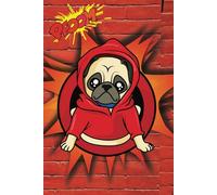 Super Pug Saves the Day: A 6x9 College-Ruled Notebook with Heroic Flair and Red Lines