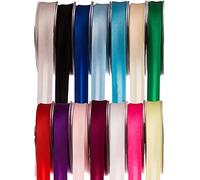 SUPER RIBBONS®™ Cinta al bies satinada de 19 mm para costura, bordes, costura, dobladillos, adornos, accesorios, trajes y manualidades, 25 metros en carretes de plástico duro, color crema